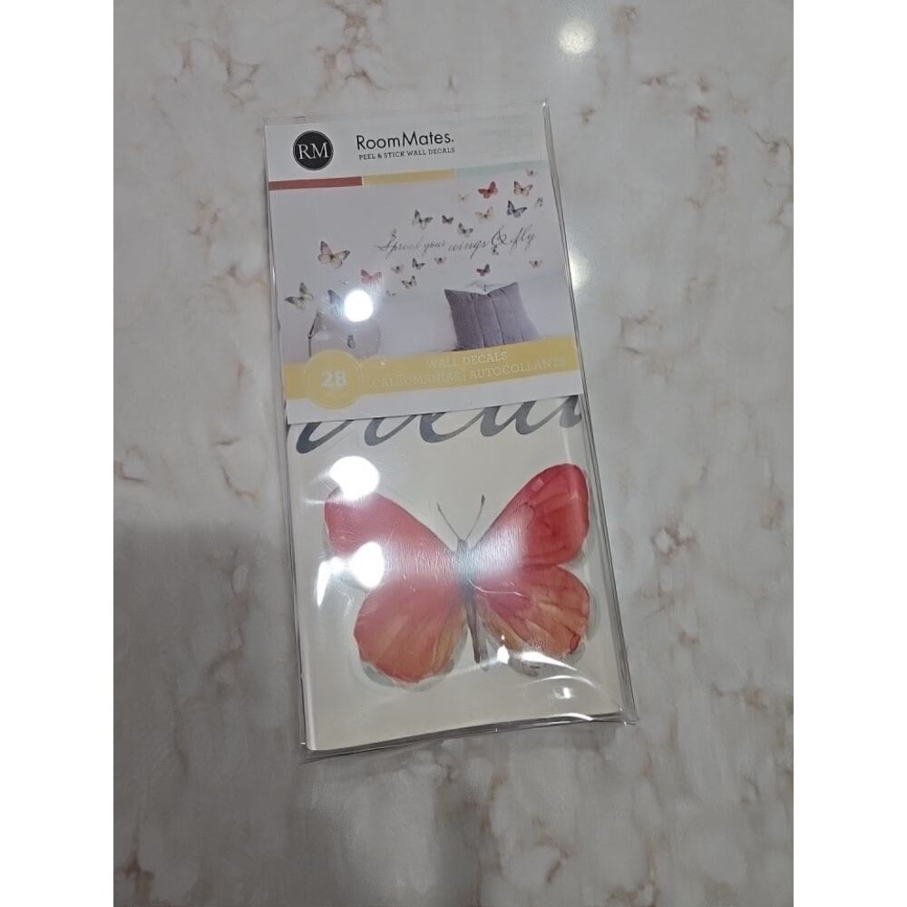 New Room Mates Peel & Stick Butterfly Wall Decals 28 Count 2018 NOS USA